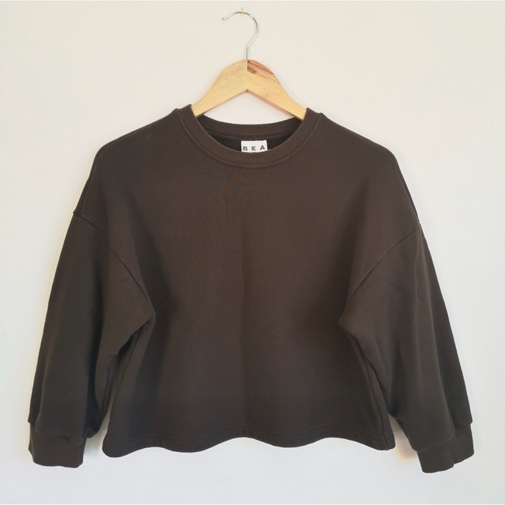 Beaton Linen Brand Women's Brown Cropped Top Sweatshirt Sweater XS Canadian